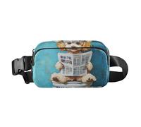 Marsupio con simpatico motivo dipinto a olio con cane alla moda, per donne e uomini, multiuso, essenziale da viaggio, con cinghia regolabile, per viaggi, corsa, escursionismo, Cane sveglio di senso
