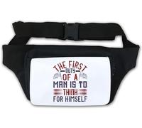Marsupio con slogan "The First Duty of a Man is to Think for Himself", bianco, bianco, Taglia unica