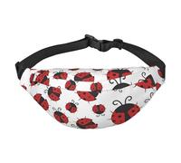 Marsupio con spiaggia di sabbia e palme, adatto per sport, corsa, viaggi, attività all'aperto, unisex, Coccinella divertente, Taglia unica, Zaino da bici