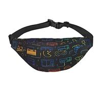 Marsupio con spiaggia di sabbia e palme, adatto per sport, corsa, viaggi, attività all'aperto, unisex, Gioco Video Gaming Pattern, Taglia unica, Zaino da bici