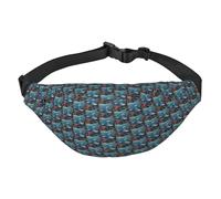 Marsupio con squali sotto il mare, leggero e impermeabile, adatto per viaggi e uso quotidiano, design alla moda, per uomini e donne.