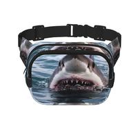 Marsupio con squalo nel lago, regolabile, grande, da viaggio, unisex