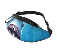 Marsupio con squalo sorridente per uomo e donna, borsa a tracolla impermeabile per sport all'aria aperta