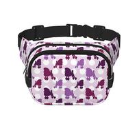 Marsupio con stampa a pois viola barboncino elegante e pratico, regolabile, perfetto per viaggi e attività all'aperto, nero, taglia unica, Nero, One size