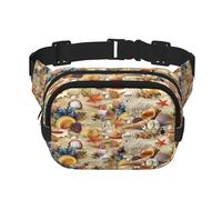 Marsupio con stampa a tema spiaggia con stelle marine e conchiglie, per donne e uomini, con cinghia regolabile, per viaggi, escursionismo, ciclismo