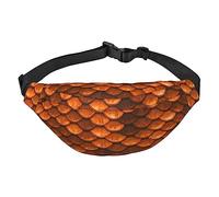Marsupio con stampa a tema squame di sirena, per uomo e donna, alla moda, con cinghia regolabile, per viaggi, corsa, tema squame sirena, taglia unica, Tema a squame, Taglia unica
