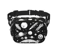 Marsupio con stampa astronauta e alieno - Keeper grande marsupio alla moda per donne e uomini, marsupio regolabile per corsa, passeggiate all'aperto