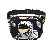 Marsupio con stampa astronauta sulla luna, per donne e uomini, con cinghia regolabile, per viaggi, escursionismo, ciclismo