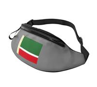 Marsupio con stampa bandiera della Repubblica Cecena, leggero, da viaggio, unisex, per escursionismo, ciclismo, corsa, uso quotidiano