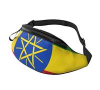 Marsupio con stampa bandiera dell'Etiopia da uomo e da donna, elegante, da viaggio, per escursionismo, ciclismo e corsa