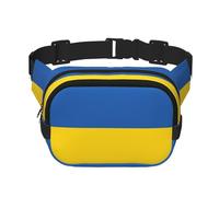 Marsupio con stampa bandiera dell'Ucraina a doppio strato, unisex, borsa a tracolla da viaggio per allenamento, nero, taglia unica, Nero, One Size