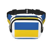 Marsupio con stampa bandiera dell'Ucraina, alla moda, borsa a tracolla da donna, per viaggi e corsa, nero, Taglia unica