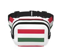 Marsupio con stampa bandiera dell'Ungheria, alla moda, borsa a tracolla da donna, per viaggi e corsa, nero, Taglia unica