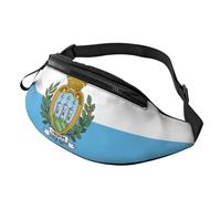 Marsupio con stampa bandiera di San Marino, unisex, elegante, da viaggio, per escursionismo, ciclismo e corsa