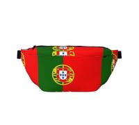 Marsupio con stampa bandiera portoghese da donna e uomo, grande borsa a tracolla per escursionismo, viaggi, facile da trasportare