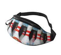 Marsupio con stampa bowling, unisex, con tracolla regolabile, per escursionismo, corsa, viaggi, ciclismo