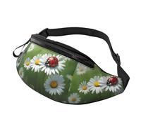 Marsupio con stampa coccinella su margherita, unisex, leggero ed elegante, per viaggi, escursionismo, ciclismo, corsa