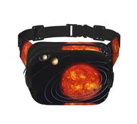 Marsupio con stampa del sistema solare dello spazio esterno, elegante e pratico, regolabile, perfetto per viaggi e attività all'aperto, Nero , Taglia unica