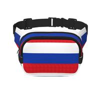 Marsupio con stampa della bandiera della Russia, borsa a tracolla da donna, per viaggi e corsa, nero, Taglia unica