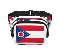 Marsupio con stampa della bandiera dell'Ohio con cinghia regolabile quadrata a doppio strato cintura unisex ovunque