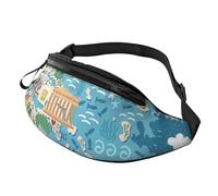 Marsupio con stampa della mappa della Grecia, unisex, elegante, comodo da viaggio, per escursionismo, ciclismo e corsa