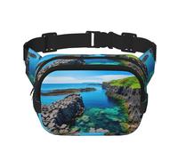 Marsupio con stampa dell'isola di Jeju, per donne e uomini, con cinghia regolabile, per viaggi, escursionismo, ciclismo