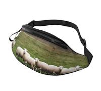 Marsupio con stampa di agnelli e pecore, per escursionismo, ciclismo, corsa e attività all'aria aperta, leggero