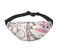 Marsupio con stampa di barca oceanica, per uomo e donna, alla moda, con cinghia regolabile, per viaggi e corsa, Bicicletta Torre Eiffel Parigi, Taglia unica