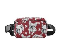 Marsupio con stampa di bulldog con impronte dei piedi, per donne e uomini, marsupio a tracolla con tracolla regolabile, per viaggi, allenamento, escursionismo, Multicolore, Taglia unica