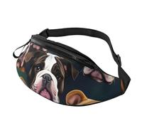 Marsupio con stampa di bulldog inglese carino e leggero, accessorio da viaggio per escursionismo, ciclismo, corsa