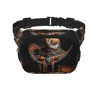 Marsupio con stampa di cappello American West Rodeo per donne e uomini, con cinghia regolabile, per viaggi, escursionismo, ciclismo