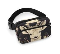 Marsupio con stampa di cervi, per donne e uomini, impermeabile, con cintura regolabile, borsa a tracolla casual, da viaggio, per sport, corsa, ciclismo, bianco, 20 x 13 cm, marsupio, Bianco, 20x13cm,