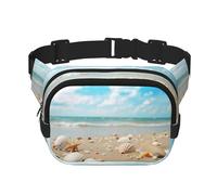 Marsupio con stampa di conchiglie di sabbia, per donne e uomini, con cinghia regolabile, per viaggi, escursionismo, ciclismo