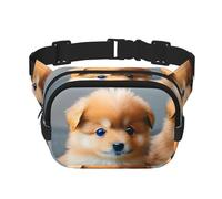 Marsupio con stampa di cuccioli di Pomerania e punto 1, per donne e uomini, con cinghia regolabile, per viaggi, escursionismo, ciclismo