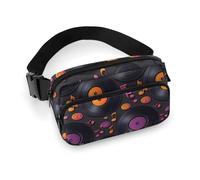 Marsupio con stampa di dischi musicali, borsa a tracolla da donna, alla moda