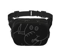 Marsupio con stampa di elefanti bianchi, per uomo e donna, impermeabile, con cinghia regolabile, 3 tasche, per viaggi all'aperto