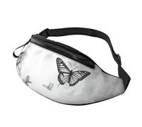 Marsupio con stampa di farfalle e margherite, unisex, leggero ed elegante, per viaggi, escursionismo, ciclismo, corsa