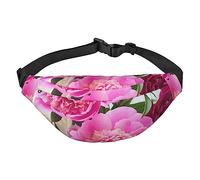 Marsupio con stampa di faro, unisex, alla moda, con cinghia regolabile, per viaggi e corsa, Rosa Botanico Floreale, Taglia unica