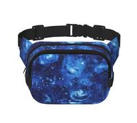 Marsupio con stampa di galassia spaziale blu, grande marsupio alla moda per donne e uomini, marsupio regolabile, per corsa, passeggiate all'aperto