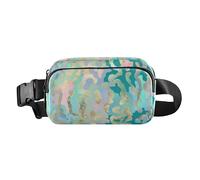 Marsupio con stampa di ghepardo blu dorato misterioso, elegante, unisex, multiuso, con tracolla regolabile, per viaggi, corsa, escursionismo