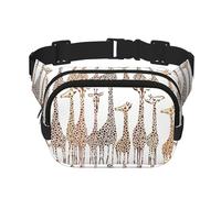 Marsupio con stampa di giraffe selvatiche in stile cartone animato - Keeper grande marsupio alla moda per donne e uomini, marsupio regolabile per corsa, passeggiate all'aperto