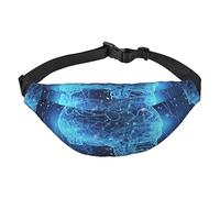 Marsupio con stampa di intelligenza artificiale con cervello per uomo e donna, regolabile, stile casual, per viaggi, escursionismo, corsa, ciclismo, nero, taglia unica, Nero , Taglia unica