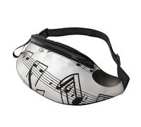 Marsupio con stampa di note musicali, unisex, impermeabile, sportivo, alla moda, borsa a tracolla con cinturino regolabile, grande borsa a tracolla per viaggi ed escursioni