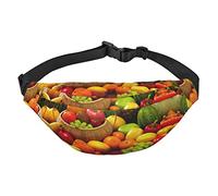 Marsupio con stampa di ossa e zampe, da viaggio, corsa, grande, alla moda, carino, per sport all'aria aperta, Varietà Frutta di verdure fresche, Taglia unica