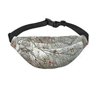 Marsupio con stampa di ossa e zampe, da viaggio, corsa, grande, alla moda, carino, per sport all'aria aperta, Alberi di betulla, Taglia unica