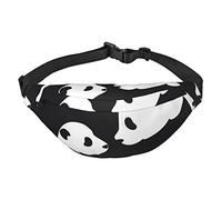Marsupio con stampa di ossa e zampe, da viaggio, corsa, grande, alla moda, carino, per sport all'aria aperta, Animali di panda, Taglia unica