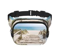 Marsupio con stampa di paesaggi sulla spiaggia, marsupio Keeper grande alla moda per donne e uomini, marsupio regolabile per corsa, passeggiate all'aperto
