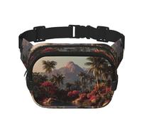 Marsupio con stampa di paesaggi tropicali - Keeper grande marsupio alla moda per donne e uomini, marsupio regolabile per corsa, passeggiate all'aperto