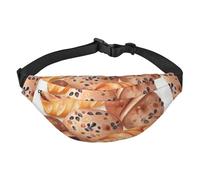 Marsupio con stampa di pane dipinto, per donne e uomini, borsa a tracolla impermeabile con cinghia regolabile, nero, taglia unica, nero, taglia unica, Nero , Taglia unica