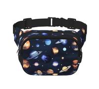 Marsupio con stampa di pianeti stelle e sistema galattico con cinturino regolabile quadrato doppio strato cintura unisex ovunque